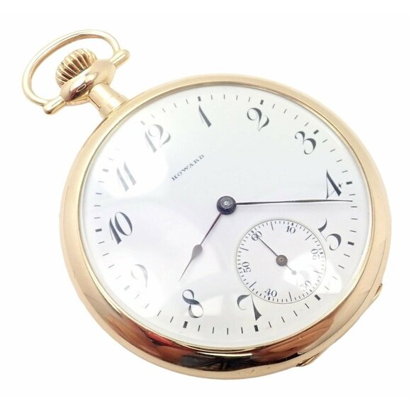 Howard Accessories - Vintage Howard 14k Yellow Gold 46mm 17j Pocket Watch c. 1920​